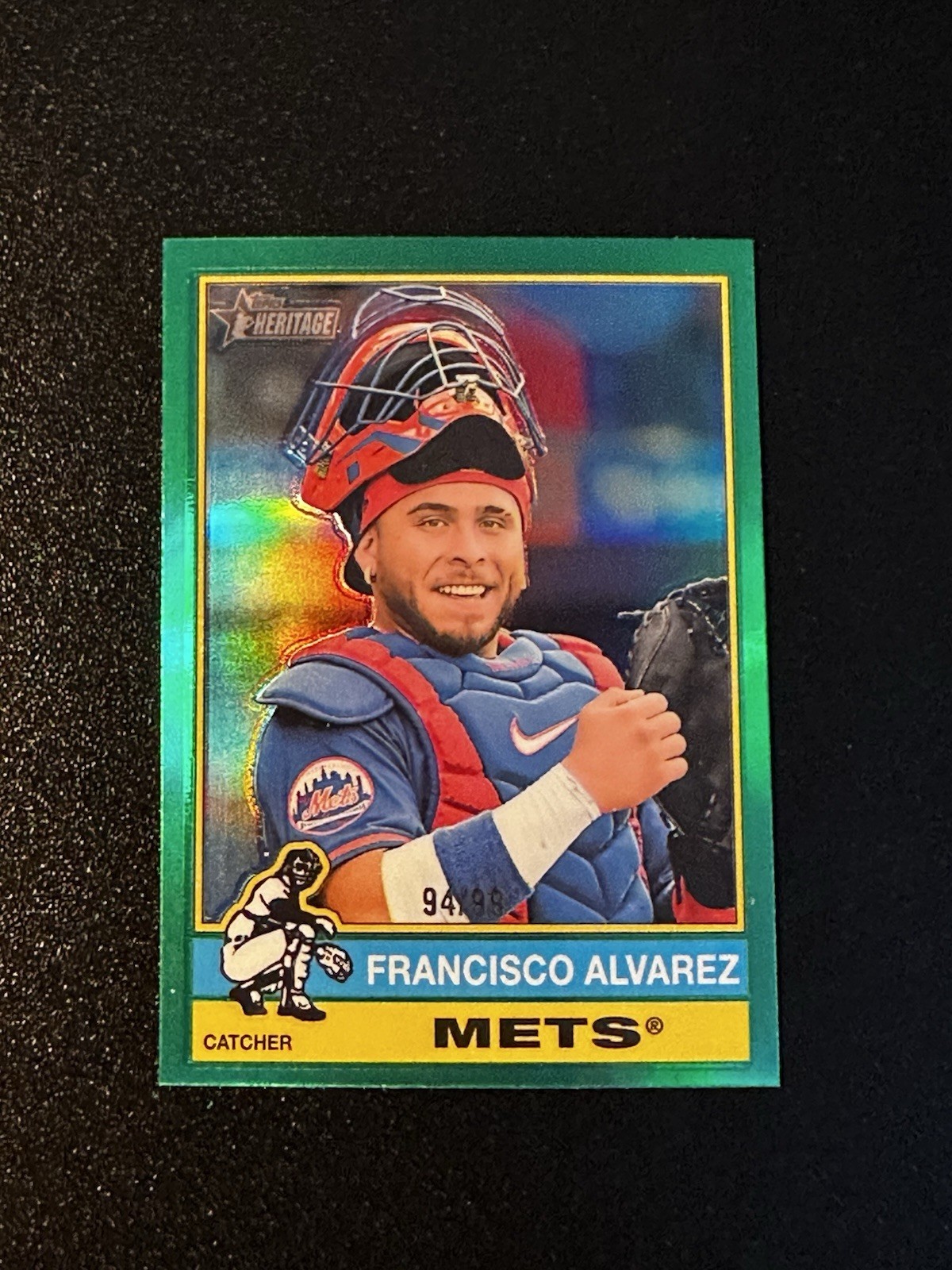 2025 Topps Heritage Green Chrome 94/99 #178 Francisco Alvarez Rookie