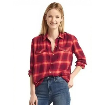 GAP x PENDLETON Red Plaid Rayon Button Down Shirt Excellent Heritage Collab M