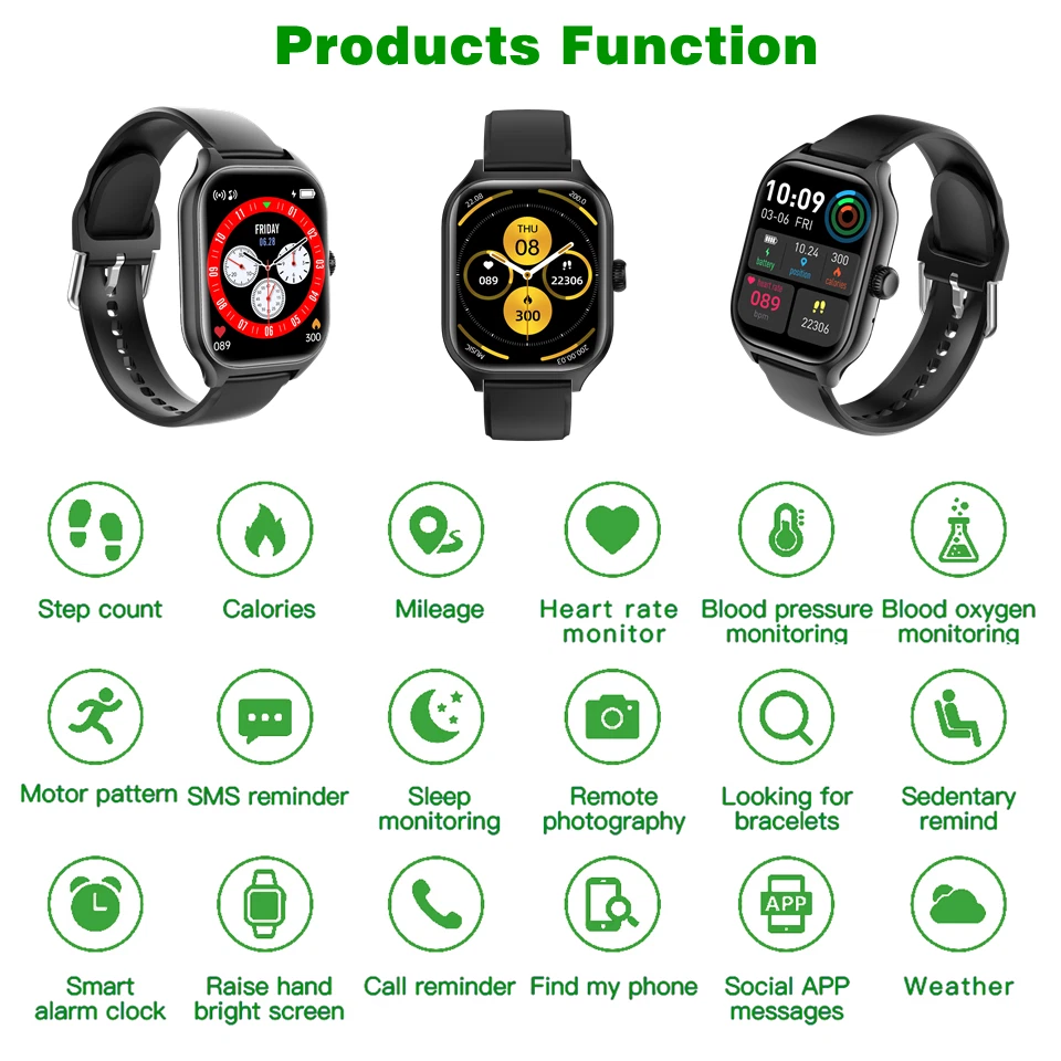 Smart Watch Men Women Bluetooth Heart Rate Sleep Wristwatch For Android and IOS - Image 2 of 4