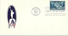 906 5c CHINA FDC - UNKNOWN STATUE OF LIBERTY & FLAG CACHET
