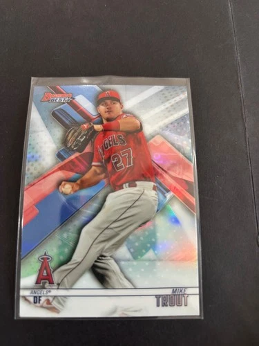 2018 Bowmans Best Refractor Mike Trout Card #65 Angels