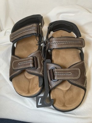 Men s Brown Hook And Loop Sandals Heavy Base Size 7