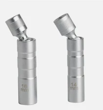 14mm & 16mm Thin Wall Magnetic Swivel Spark Plug Socket 12-Point Removal Tool US