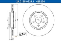 2X ATE Bremsscheibe 24.0125-0224.1 FüR Ford