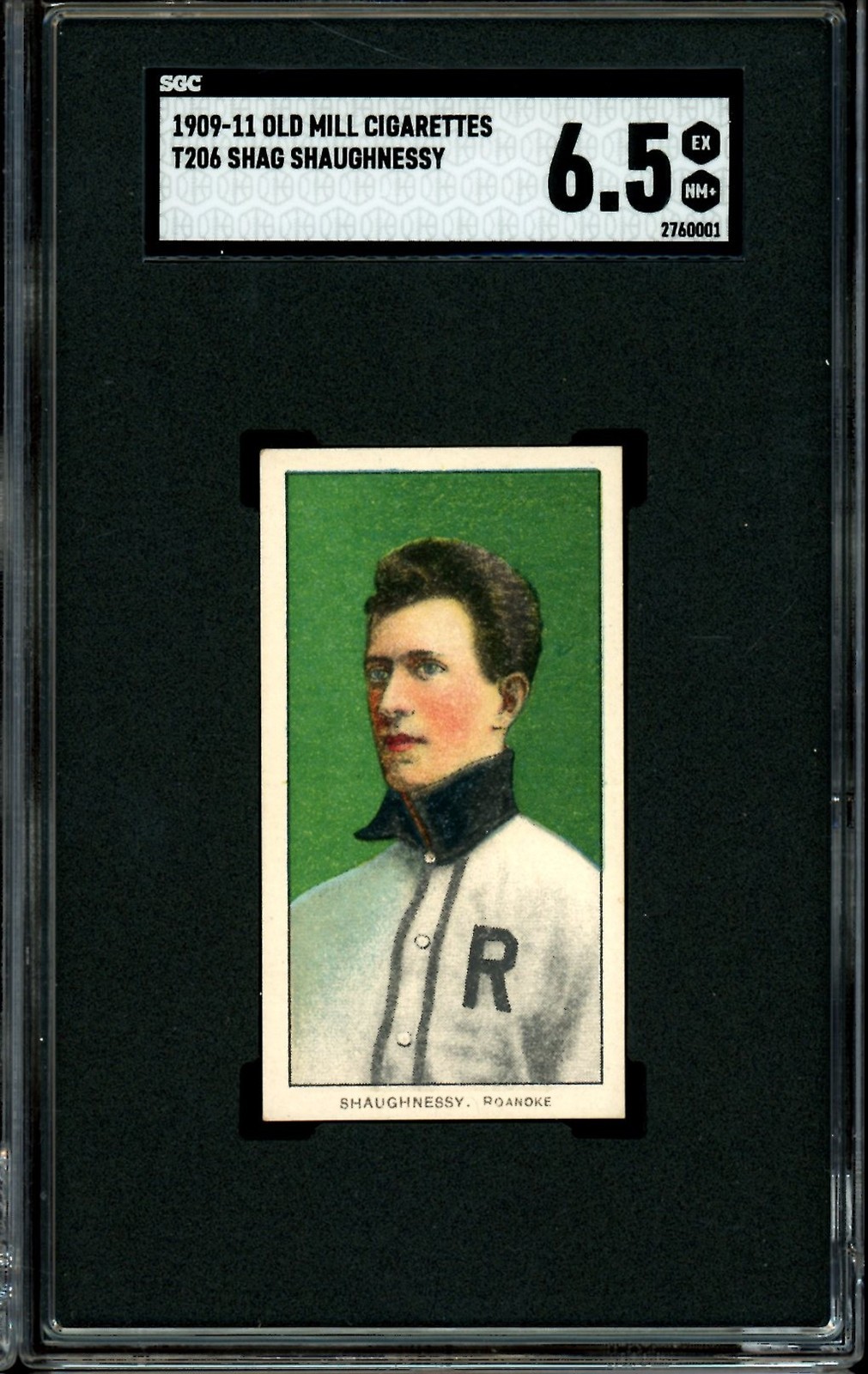 1909-11 T206 Old Mill Cigarettes Baseball Shag Shaughnessy SGC 6.5