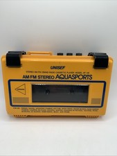 Unisef Vtg Stereo Aquasports Cassette Player af-45 Yellow Water Proof Parts Only
