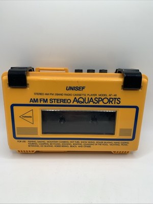 STH社アルゼンチン製IM Cassette Unisef Vtg Stereo Aquasports Cassette Player af-45 Yellow Water