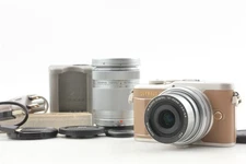 Read [Near MINT] Olympus PEN E-PL10 Brown with 14-42mm 40-150mm Lens From JAPAN