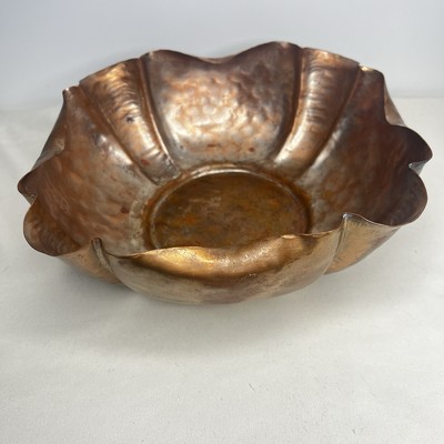 10.5  Vintage Craftsman Studios Arts & Crafts Hammered Copper Bowl #893