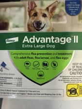 Advantage II Lice & Flea prevention for Extra Large Dog Over 55lbs 4 Doses 3052
