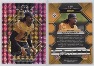 2023 Panini Mosaic Rookies Pink Camo Mosaic Prizm Joey Porter Jr #335 Rookie RC