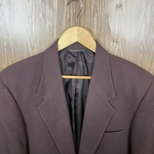 Botany 500 Blazer Jacket Mens 42L Brown Maroon Solid 100% Fine Camel Hair USA