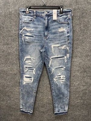 American Eagle Highest Rise Jegging Jeans Womens 16/33W Distressed Level Stretch