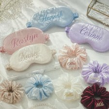 Personalized Embroidered Satin Sleep Eye Mask, Single, Multicolor