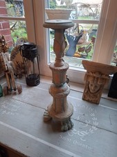 Pique Cierge En Bois peint à Restaurer . XIX Em ?