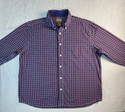 C.E. Schmidt Workwear Shirt Mens 2XL Blue Red Plaid Button Down Long Sleeve