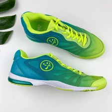 Zumba Impact Pulse Sneakers Workout Dance Fitness Shoes Yellow Blue Women's 9.5