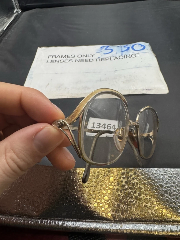 Gafas CHRISTIAN DIOR marco dorado ovalado gafas de gran tamaño años 80 vintage Foto 2 de 4