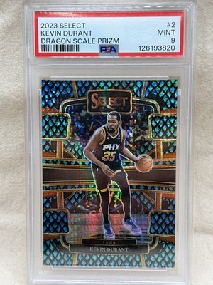 7/8 Kevin Durant 2023-24 Select Dragon Scale Prizm PSA 9 #2 Concourse