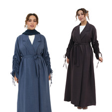 Women Muslim Long Dress Maxi Open Kaftan Abaya Dubai Robe Cardigan Kimono Gown