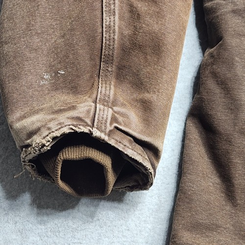 Vintage Carhartt Jacke 2XL braun C61 DKB Sherpa gefüttert Ridge Workwear distressed - Bild 8 von 13