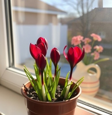 Schneekrokusse dunkel-rote Krokusse Krokus Blumenzwiebeln winterhart Lieferbar #