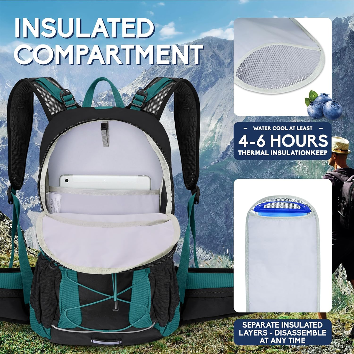 N NEVO RHINO Hydration Backpack 3L Water Bladder Hiking 