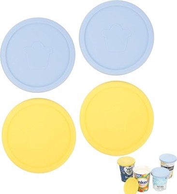 4er Pack Silikon Joghurt Topf Deckel Wiederverwendbar Lebensmittel Abdeckungen Passend 9,5cm Töpfe Spülmaschine