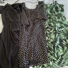 3 Dress Bundle Size Women’s Medium Black, Polka Dot & Green