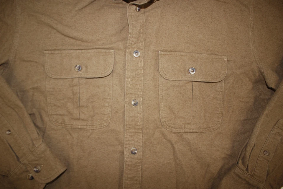 Camisa Cabela's Para Hombre L Piel de Ciervo Gamuza Suave Franela Abotonada Algodón Marrón Foto 3 de 4