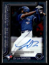 2025 Topps Chrome Luis De Los Santos Rookie Autographs auto card Blue Jays. rookie card picture