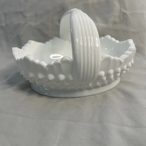 Fenton Hobnail Mild Glass Basket R37