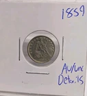 1859-P Philidelphia Seated Liberty Silver Half 1/2 Dime AU/UNC Details