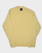 Vintage Robert Bruce Sweater Womens Large Yellow Wool Crewneck Made in USA ILGWU