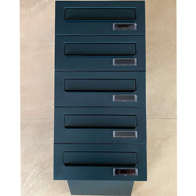5x Einbaubriefkästen Anthrazitgrau 5-fach Mauerdurchwurf Briefkasten RAL 7016