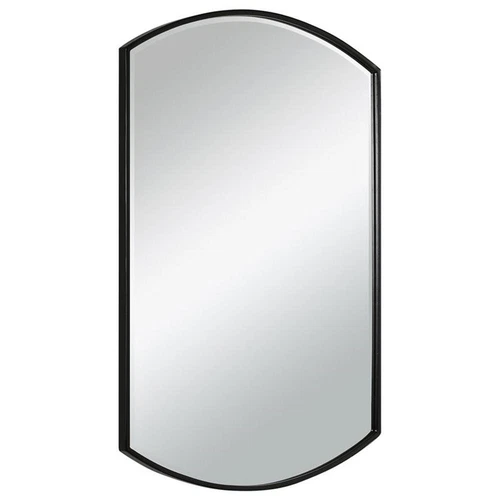Uttermost Shield Transitional Iron Metal and MDF Mirror in Sleek Satin Black - Picture 3 of 7