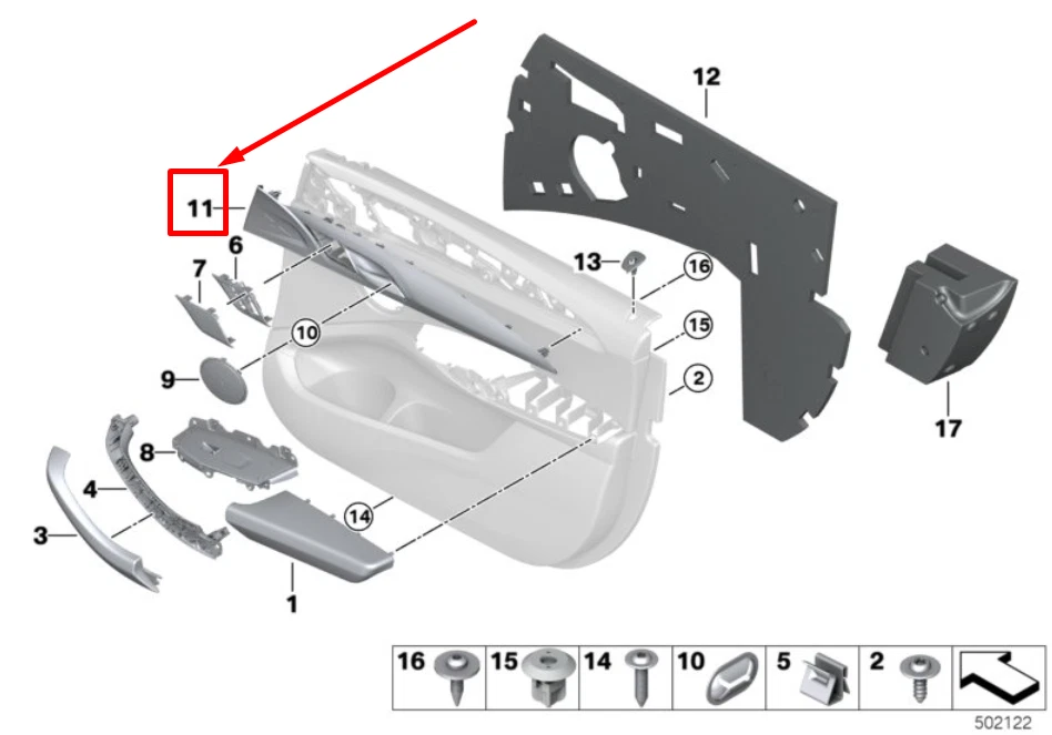 NEU BMW X3 G01 VORDERE RECHTE TÜRVERKLEIDUNG 8093516 51418093516  