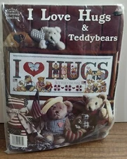I Love Hugs & Teddybears Jeremiah Junction Complete Kit JL118 Cross Stitch B15