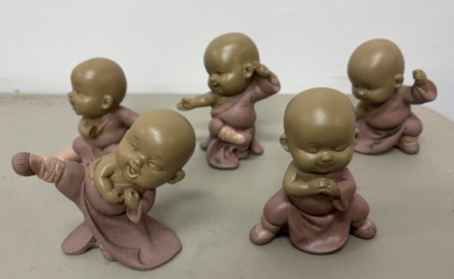 Fighting Mini Monks Set of 5-USED - Picture 1 of 1