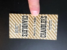 OLD Vintage "CHANDLER'S" Restaurant New York City matchbook MADE IN USA