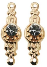 Dolls House Crystal Provincial Knob on Brass Plate Miniature Door Handle 1:12