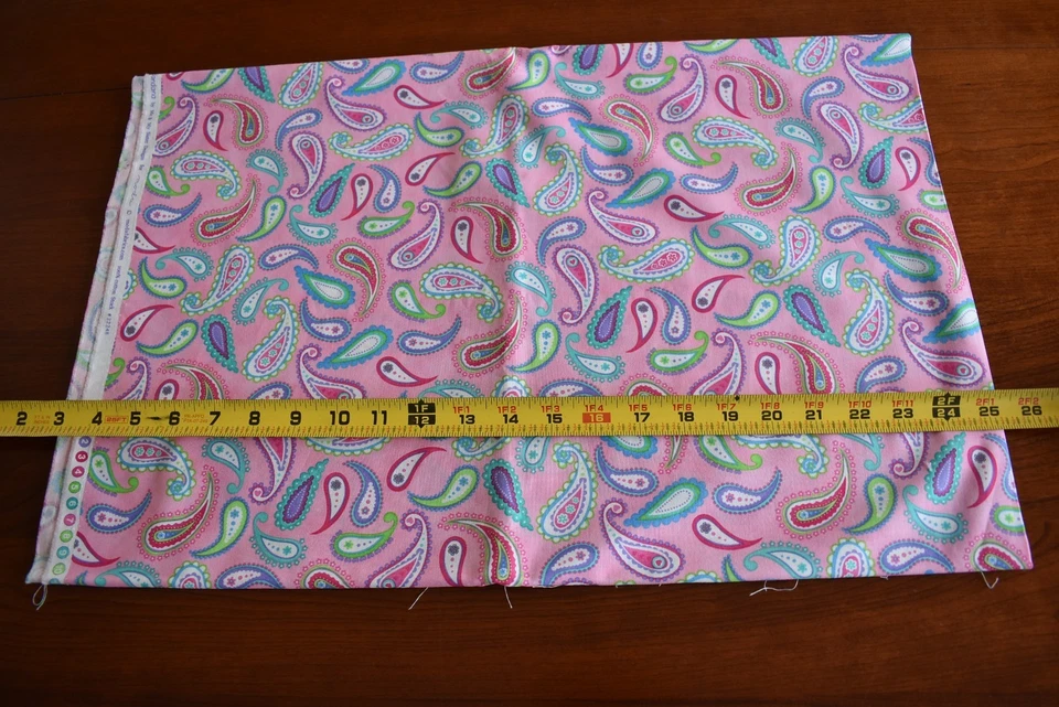 21" Long, Colorful Paisley on Pink Quilt Cotton, Moda/Me & My Sister, N3226 - Image 3 of 4