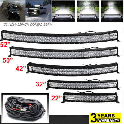 42 52'' Curved LED Light Bar Arbeitsscheinwerfer Driving Auto Offroad SUV 12/24V