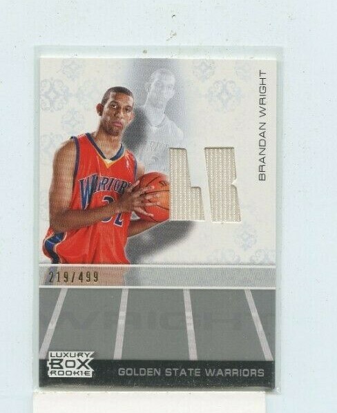 BRANDON WRIGHT 2007-08 Topps Luxury Box Rookie Relics Jersey Relic #D /499