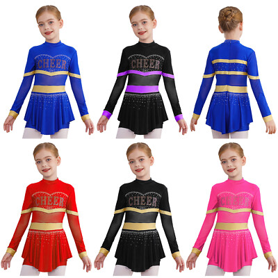 Girls Cheer Leader Costume Fancy Dress Up Dancewear Gymnastic Cheerleading