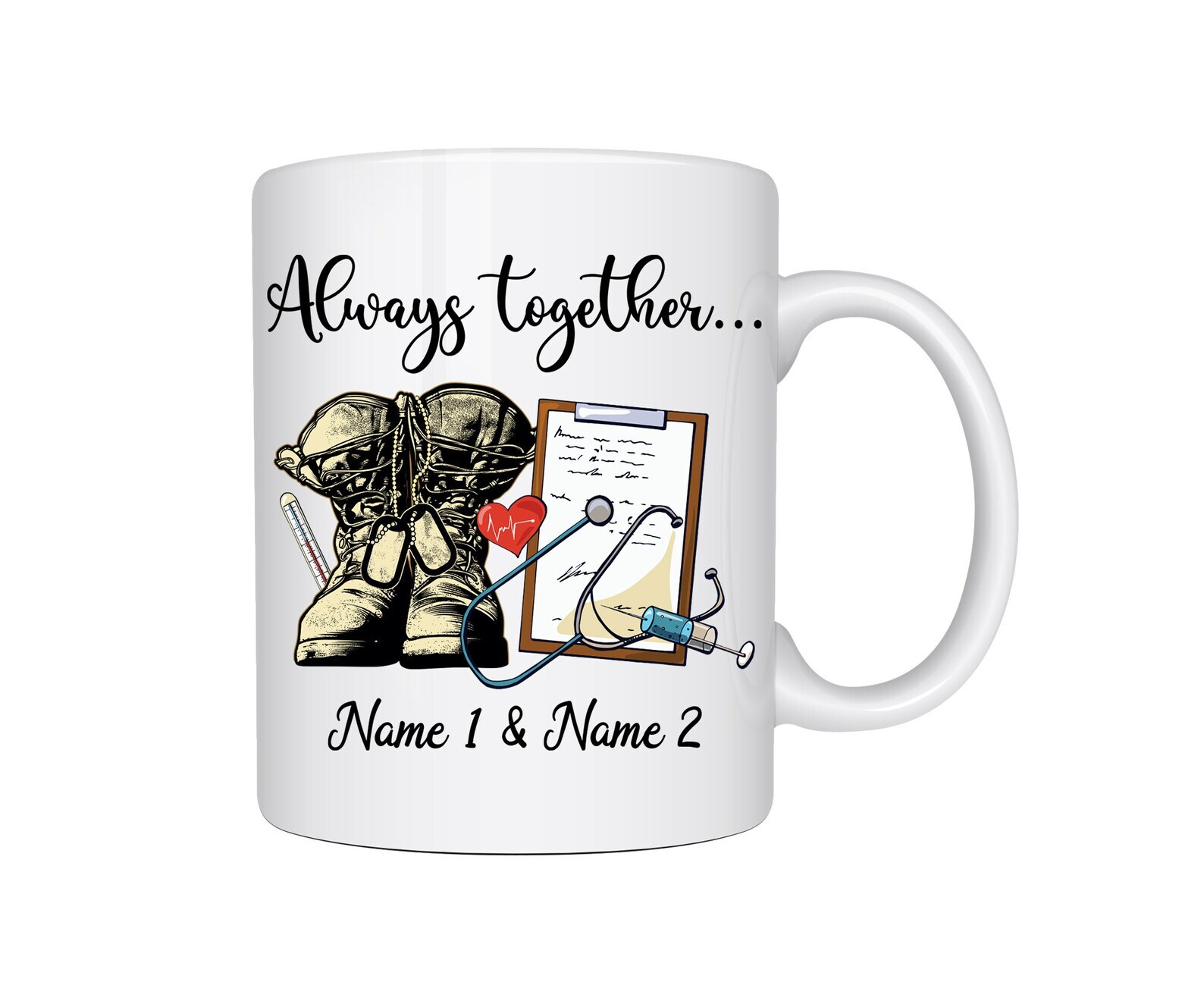Soldier And Nurse Couple Mug Nurse Gift Soldier Gift Nurse Mug Military Mug