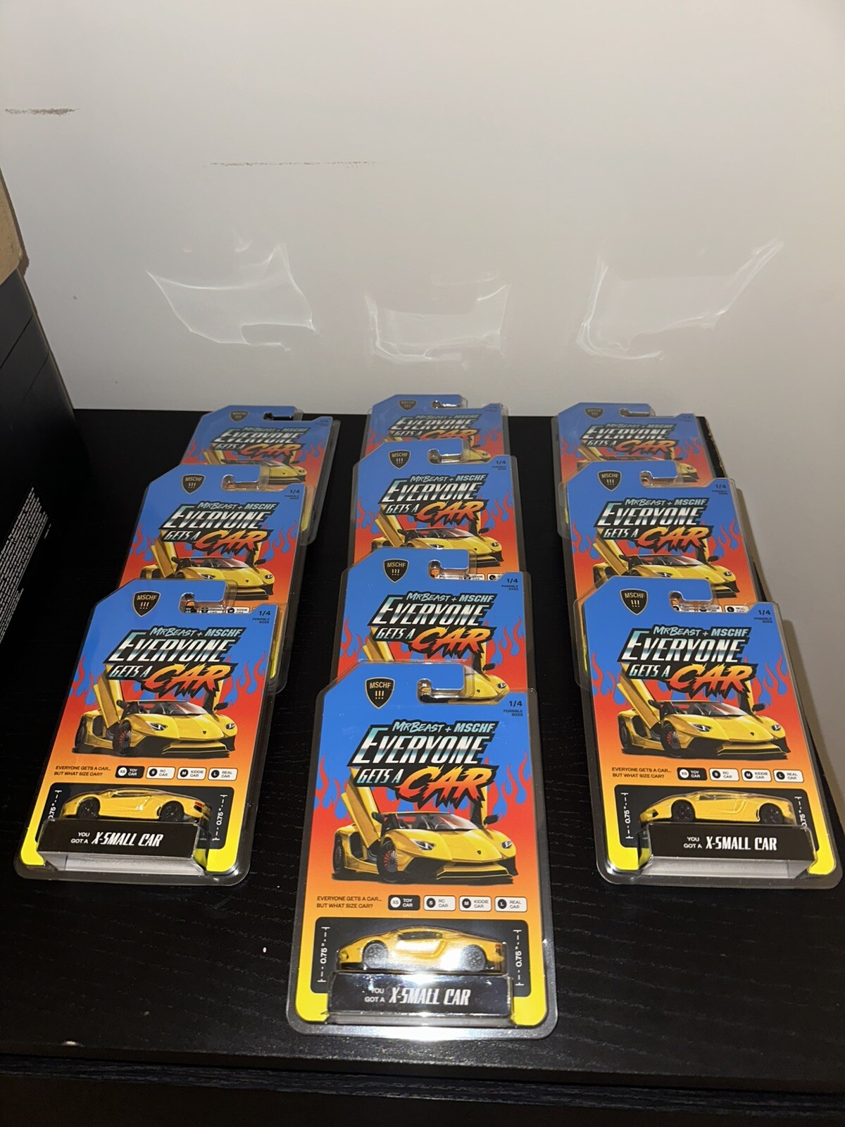 Lot Of 10 Mr. Beast Everyone Gets a Car MSCHF X-Small Toy Car Lamborghini SEALED