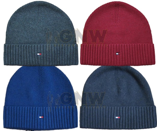 TOMMY HILFIGER MEN'S BEANIE HAT/SKULL CAP COTTON/CASHMERE ONE SIZE NEW