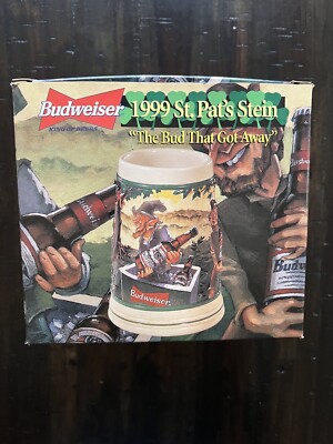 Budweiser 1999 St. Patrick's Day St. Pat's Stein THE BUD THAT GOT AWAY