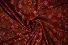 FNC Vintage Saree Indian Red tessuto a mano misto floreale seta sari tessuto ...